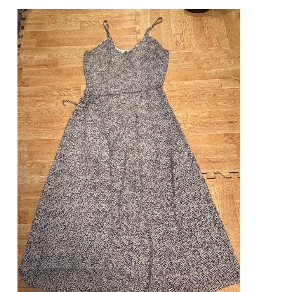 Sienna Sky Black White Animal Print Button Front Midi Dress Small
